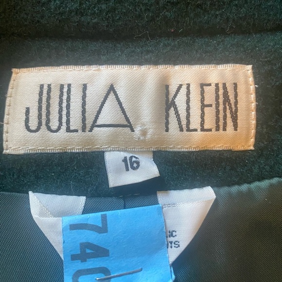 Vintage Julia Klein Dark Green Long Maxi Dress Coat Sz 16 - Picture 2 of 11